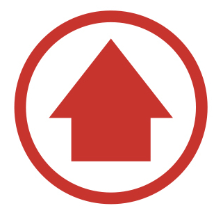 Red arrow in a red circle