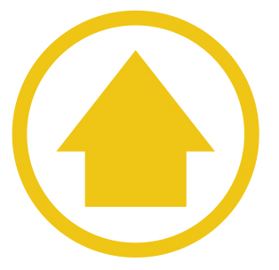 Yellow arrow in a yellow circle