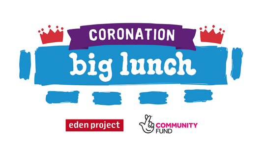 Coronation Big Lunch logo with Eden Project and Lotter Community Fund logos as sponsors