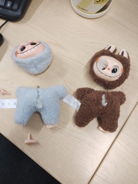 Two broken labubu dolls which has been seized in Nottinghamshire
