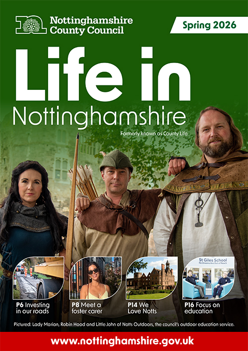 Life In Nottinghamshire with Robin Hood pictured on the front cover