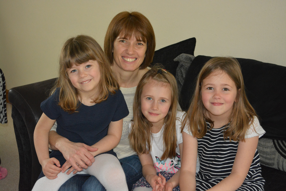 Clare Doble and her daughters