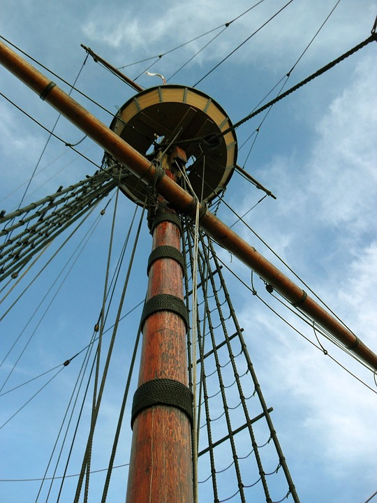 The Mayflower boat mast