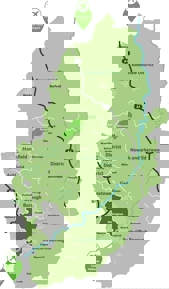 Map of Nottinghamshire districts