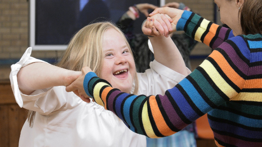 Service user laughing