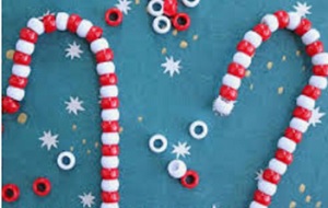 Beaded candy cane decorations