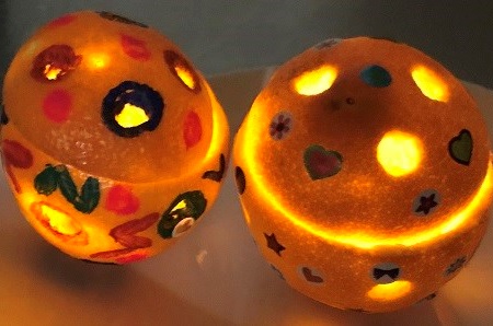 Diwali orange lamp