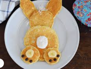 Easter bunny pancakes