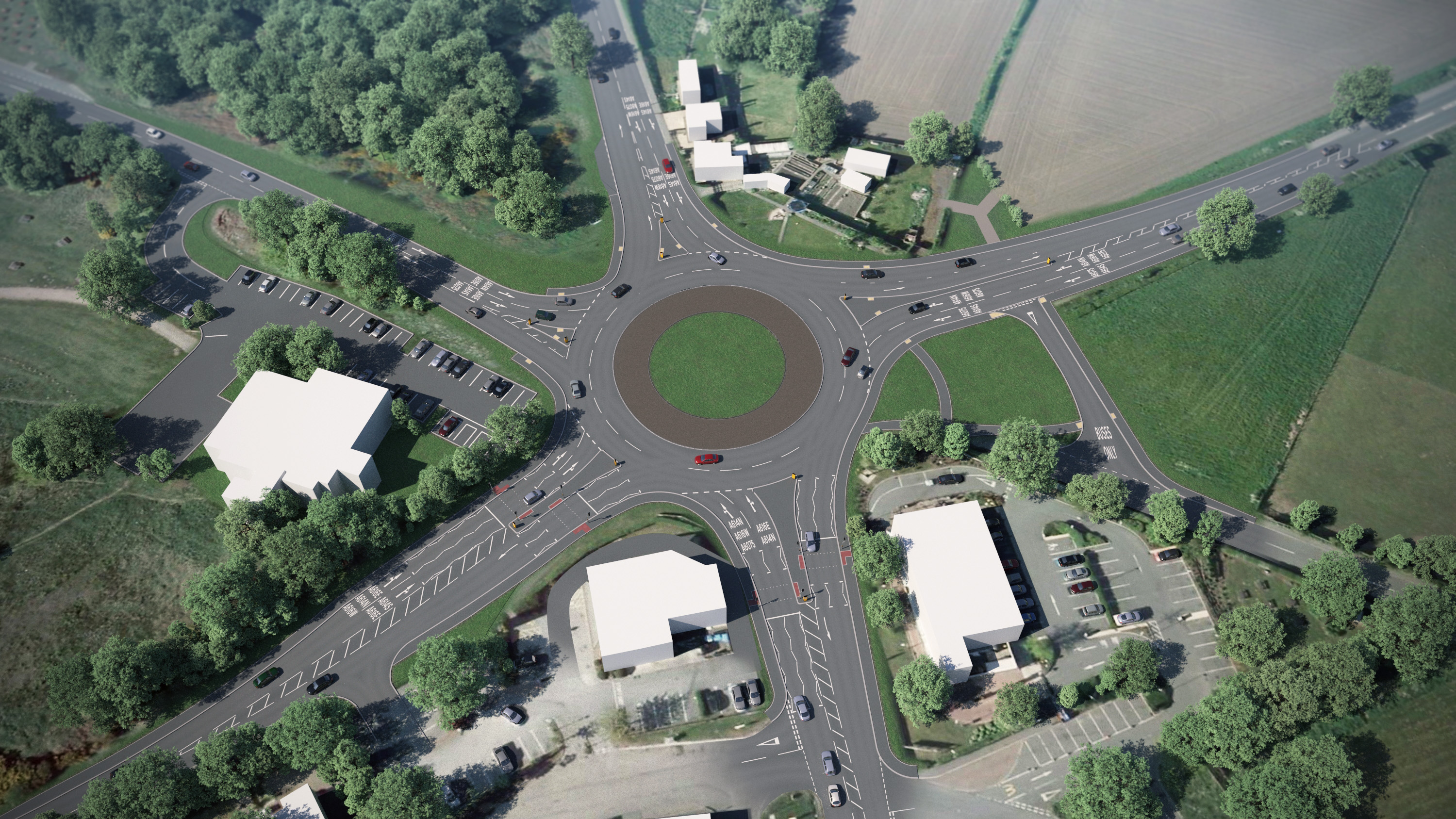 Ollerton Roundabout CGI Illustration