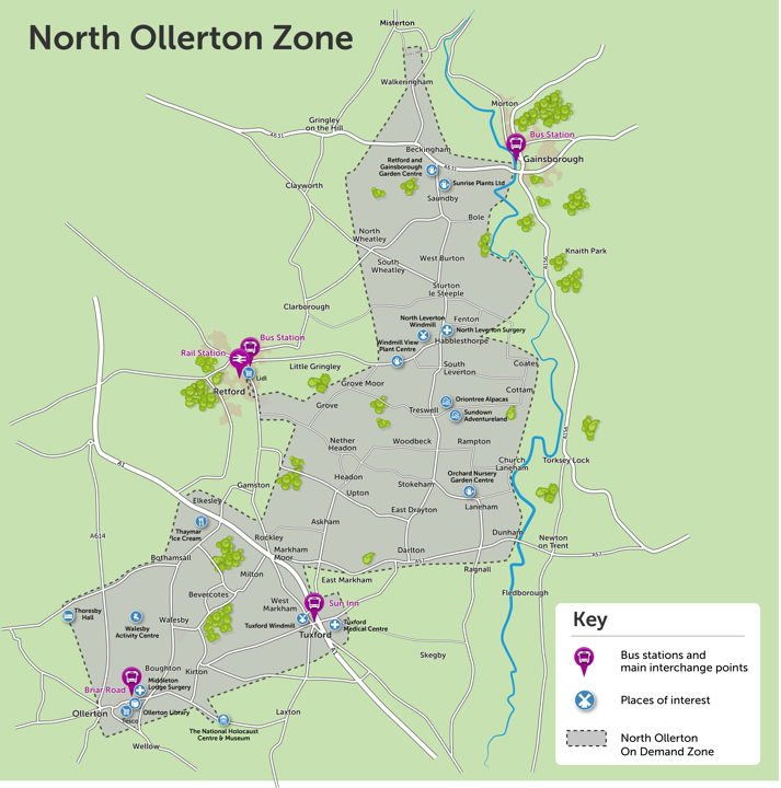 Map of the North Ollerton Zone.