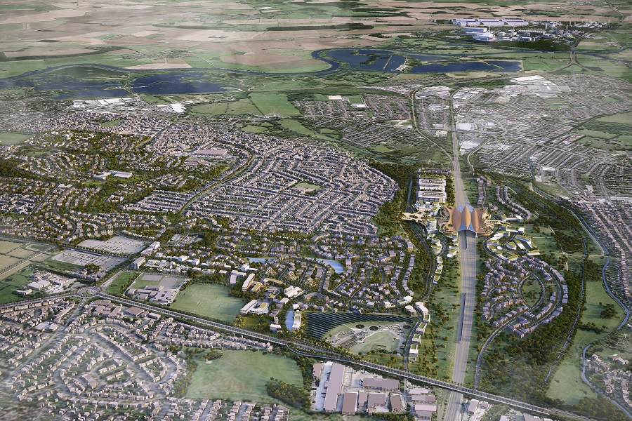 A computer rendered image of the planned site at Toton