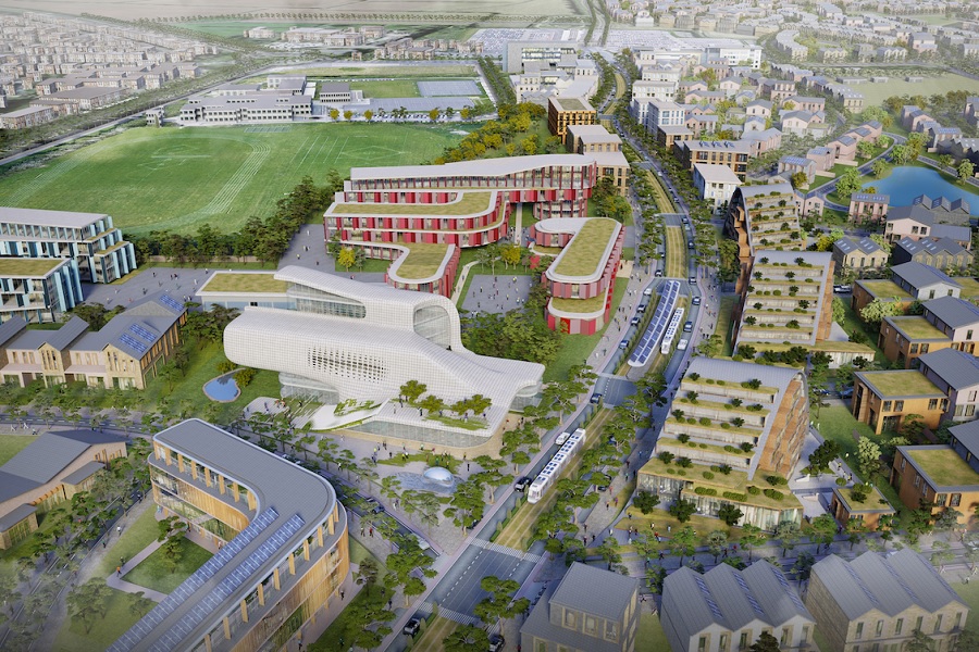 A computer rendered image showing the planned development at Toton and Chetwynd