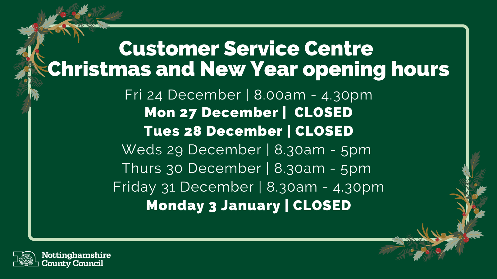 CSC opening hours