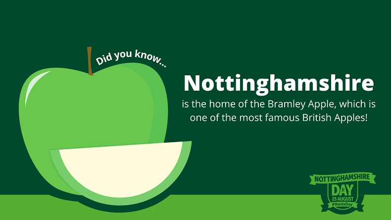Nottinghamshire is home of the Bramley Apple.