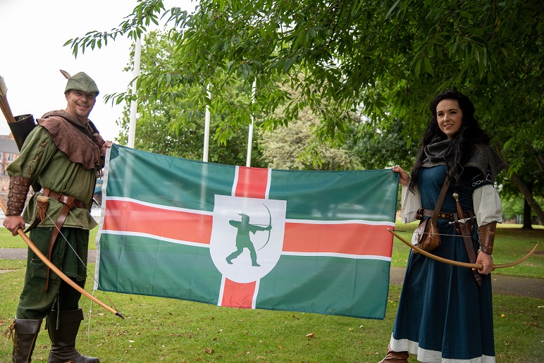 Robin, Marion, and the Nottinghamshire flag