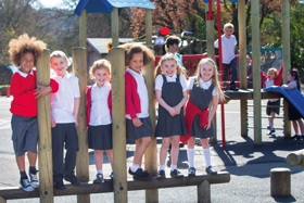 Image of primary school children on school playground