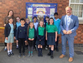 Ms Nelson, the eco-team and Cllr Adams