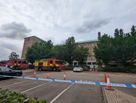 Notts Fire and Rescue at County Hall in West Bridgford following a fire at the building
