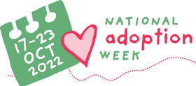 National adoption week text with a heart graphic