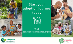 Images of children and families along with text asking if you could adopt a child