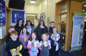 Sarah (far left) and children Freya, 9, and Erin, 6.