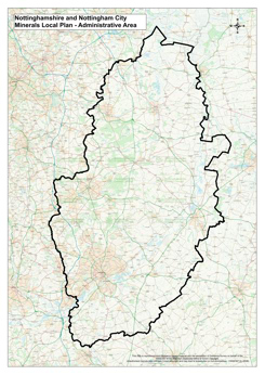 geographical outline of Nottinghamshire County