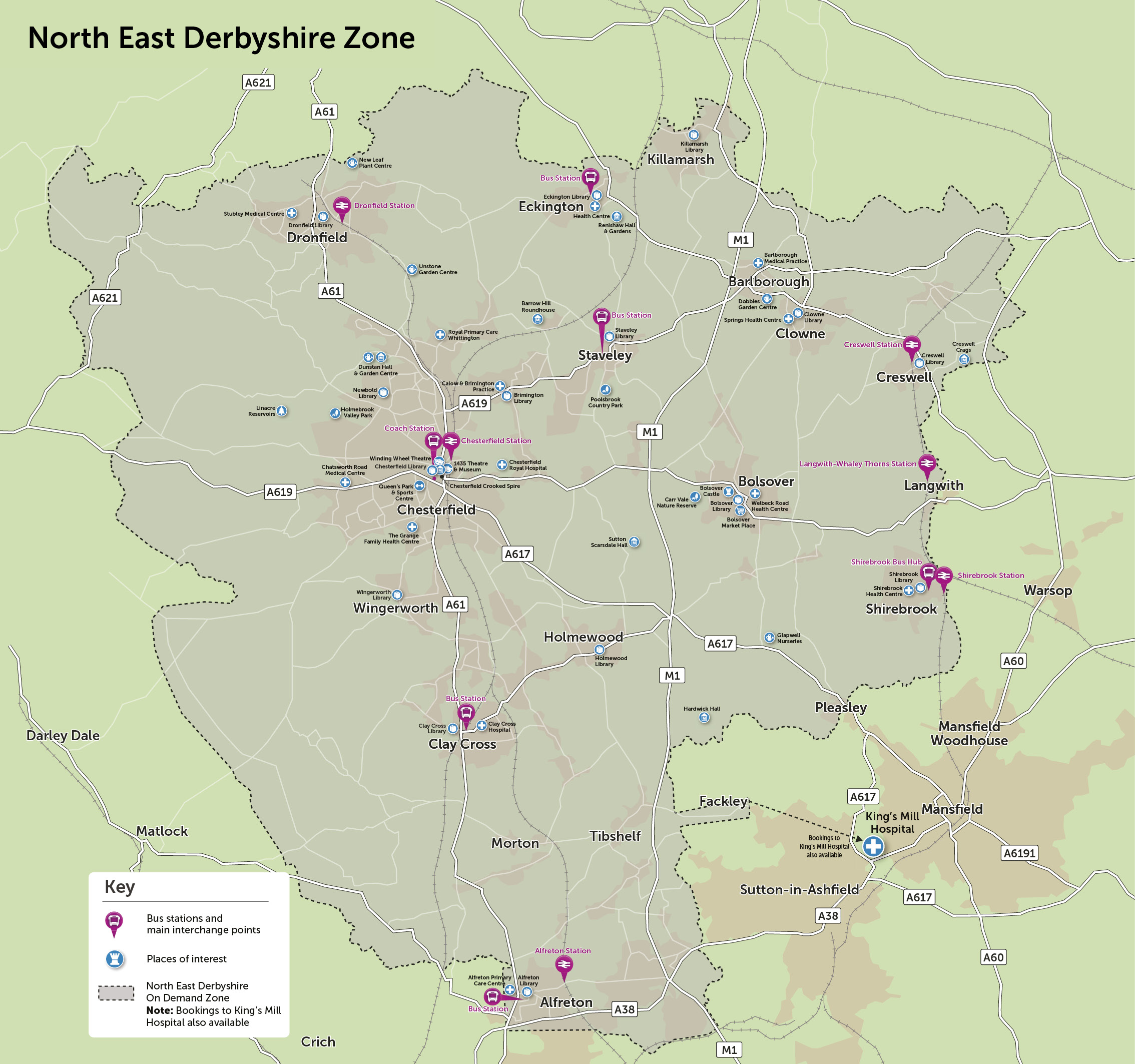 Map of the North Derbyshire Zone.