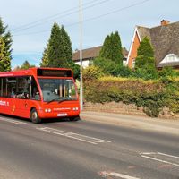 Green Hucknall Connect bus on route