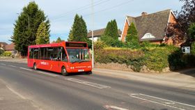 Green Hucknall Connect bus on route