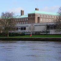 A photo of County Hall taken from across the river Trent