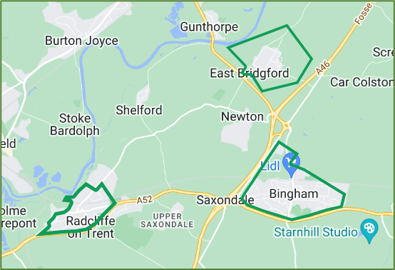 Rushcliffe local area map