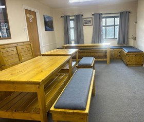 Bespoke wooden benches at the Hagg Farm centre, hand made by Neil Maltby, Site Manager. 