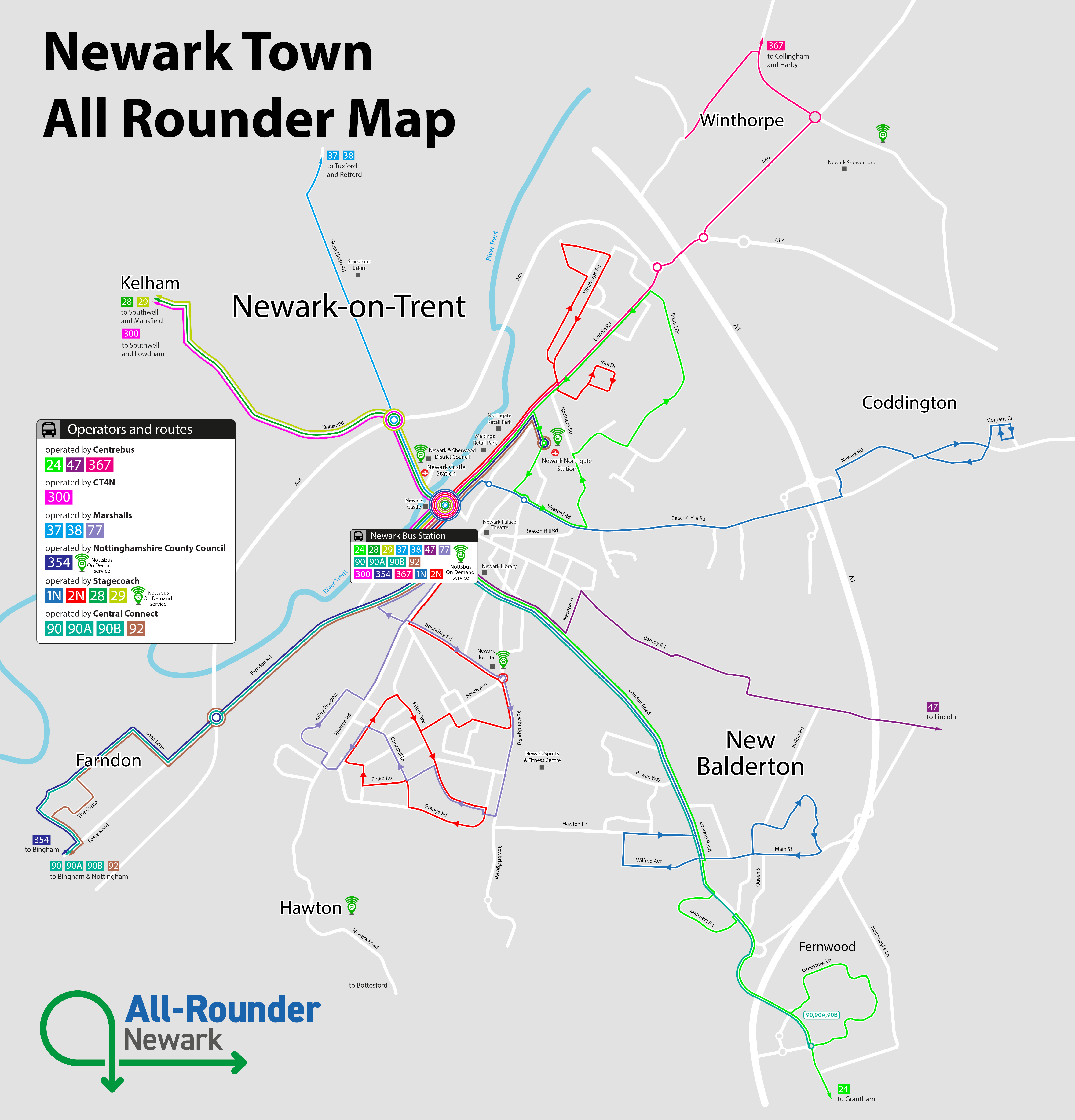 Newark all rounder town map