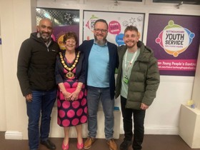 Councillors and head of service at the Calverton Young People's Centre relaunch event.