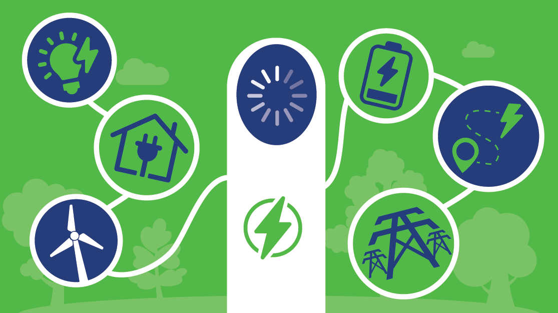 A graphic of an electric vehicle chargepoint