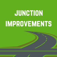 Junction Improvements text on green background with a graphic of a road